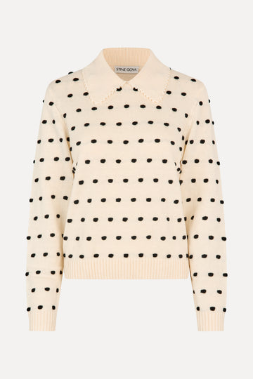 Stine Goya Bobble Polo Collar Sweater Knit Sunlight Bobbles