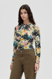 Stine Goya Elastic Long Sleeve Top Top Echoes In Flowers