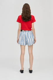 Stine Goya Elasticated Shorts With Tab Shorts Lightwave Stripes