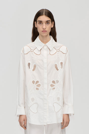 Stine Goya Loose Long Sleeve Shirt Top Ballerina Broderie