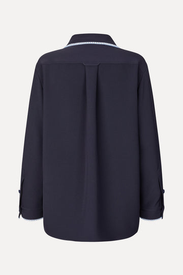 Stine Goya Pocket Oversized Shirt Top Parisian Night