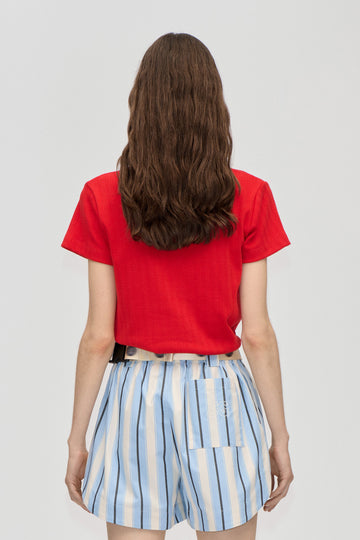 Stine Goya Short Sleeve Relaxed T-Shirt Top Velocity Red