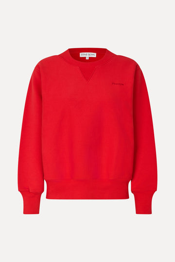 Stine Goya Side Panel Sweatshirt Top Fiery Red